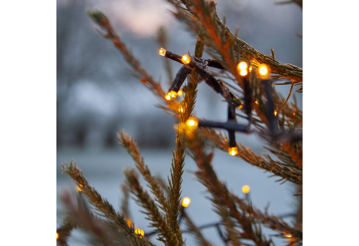 MARELIDA LED-Lichterkette LED Lichterkette für Außen 1200 bernstein gold warmweiße LED 24m, 1200-flammig Bild 2