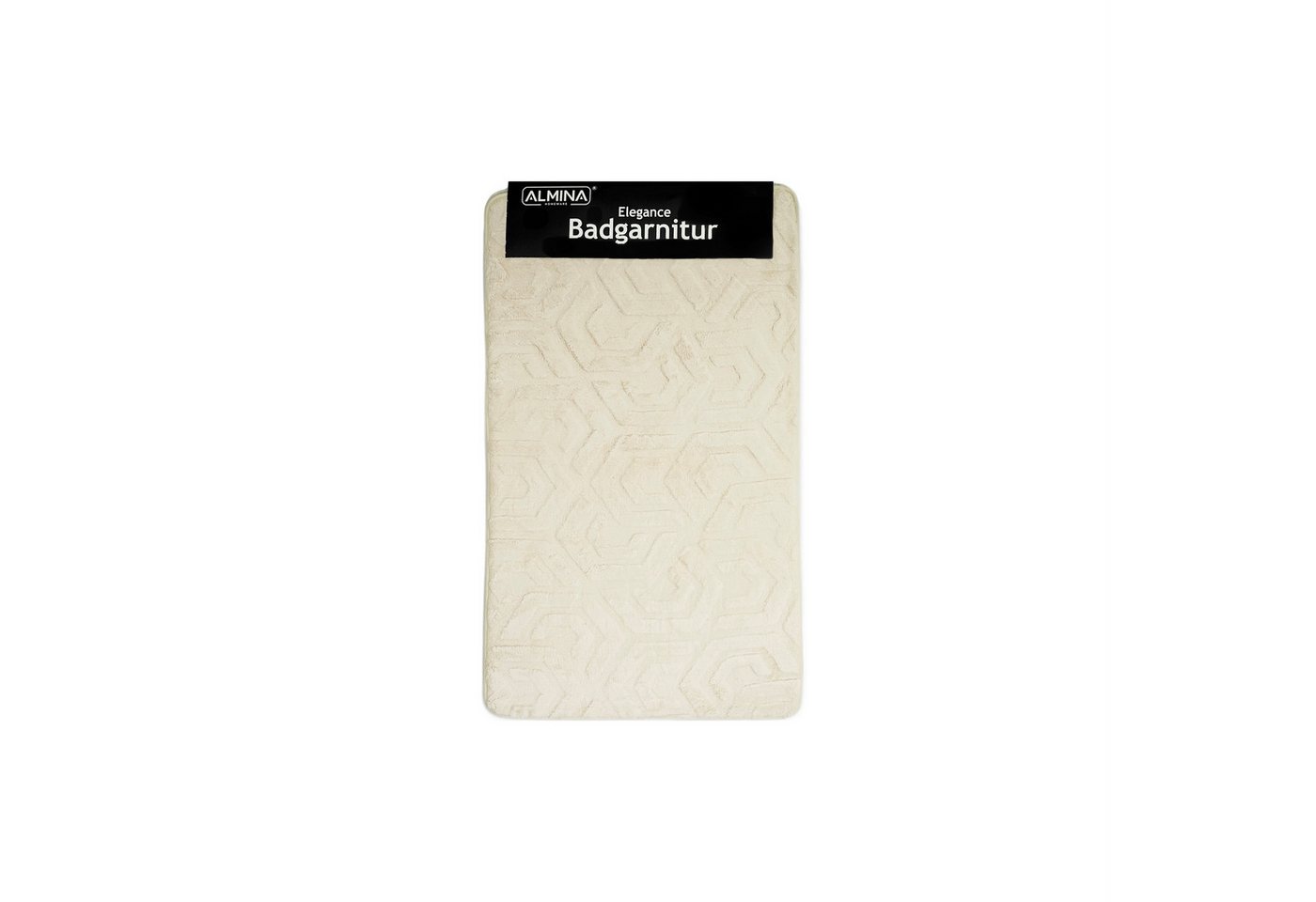 Almina Badematte Elegance WC-Set - 2-teiliges Badematten-Set mit geometrischer Struktur, rutschhemmend beschichtet, 100% Polyester, Rechteckig, Badteppich: 100 x 60 cm, WC-Vorleger: 50 x 60 cm Bild 3