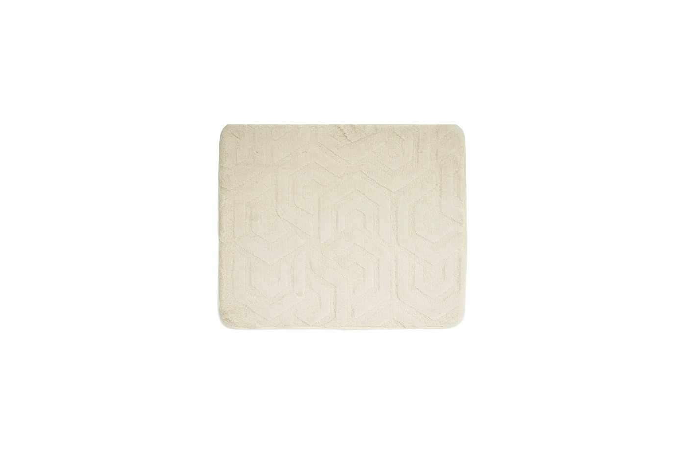 Almina Badematte Elegance WC-Set - 2-teiliges Badematten-Set mit geometrischer Struktur, rutschhemmend beschichtet, 100% Polyester, Rechteckig, Badteppich: 100 x 60 cm, WC-Vorleger: 50 x 60 cm Bild 4