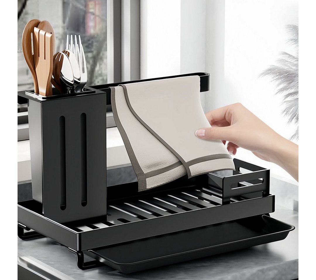 FOUORTUNATE-BEE Küchenorganizer-Set Spülbecken Organizer mit Abtropfschale, Schwammhalter und Bürstenkorb, Spülbecken Organizer für Küche, Tücher, Bürsten, Seife und Schwämme Bild 4