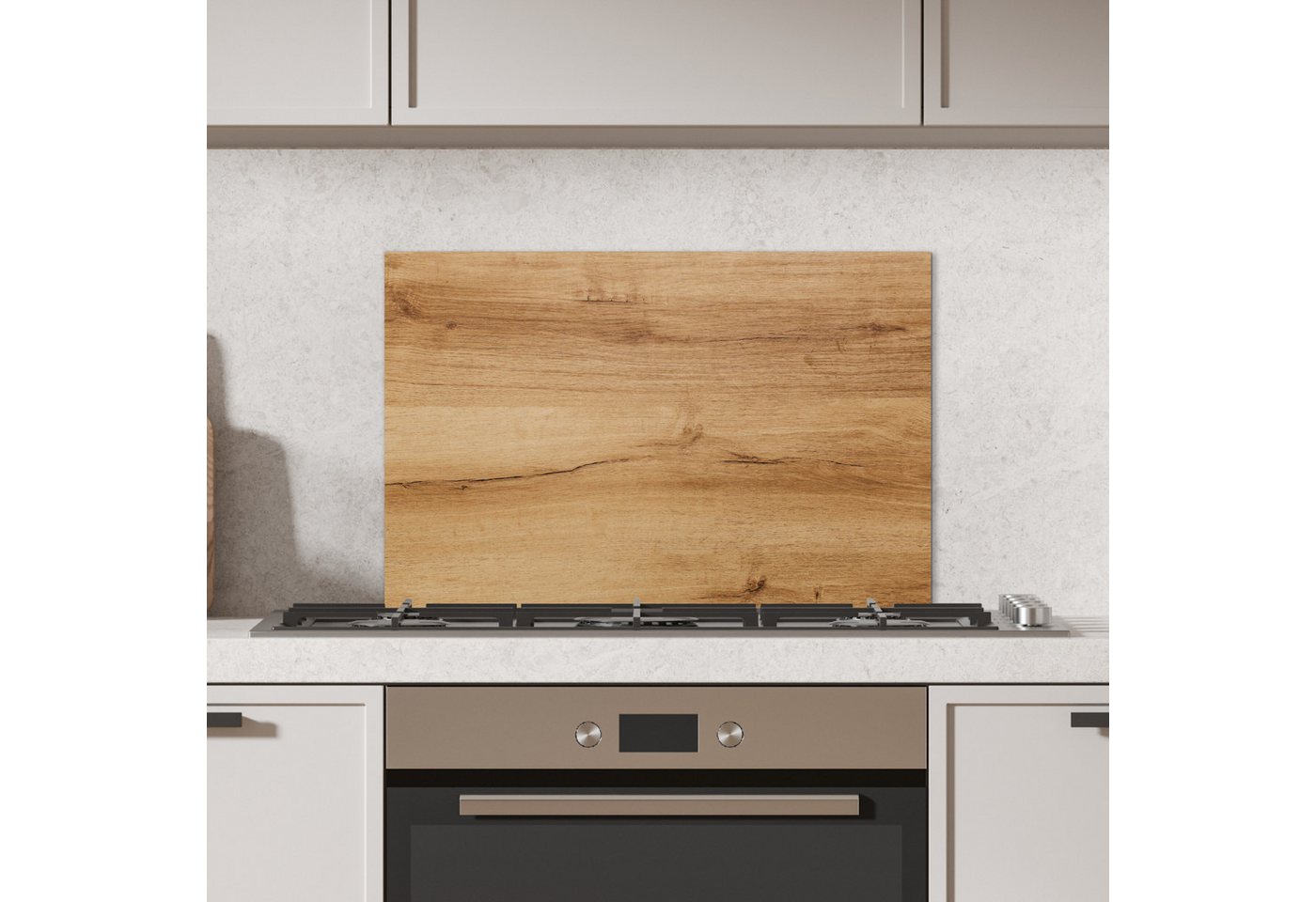 KitchenYeah Küchenrückwand Holzoptik/print - Braun - Holz, (1-tlg), Spritzschutz Küche, Küchendeko, 60x40 cm Bild 3