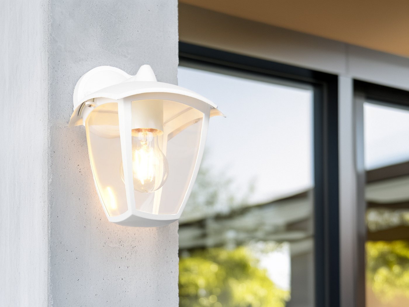 TRIO Leuchten LED Außen-Wandleuchte, LED wechselbar, warmweiß, Wand-laterne zur Hausbeleuchtung neben Haustür aus Aluminium, H: 24cm