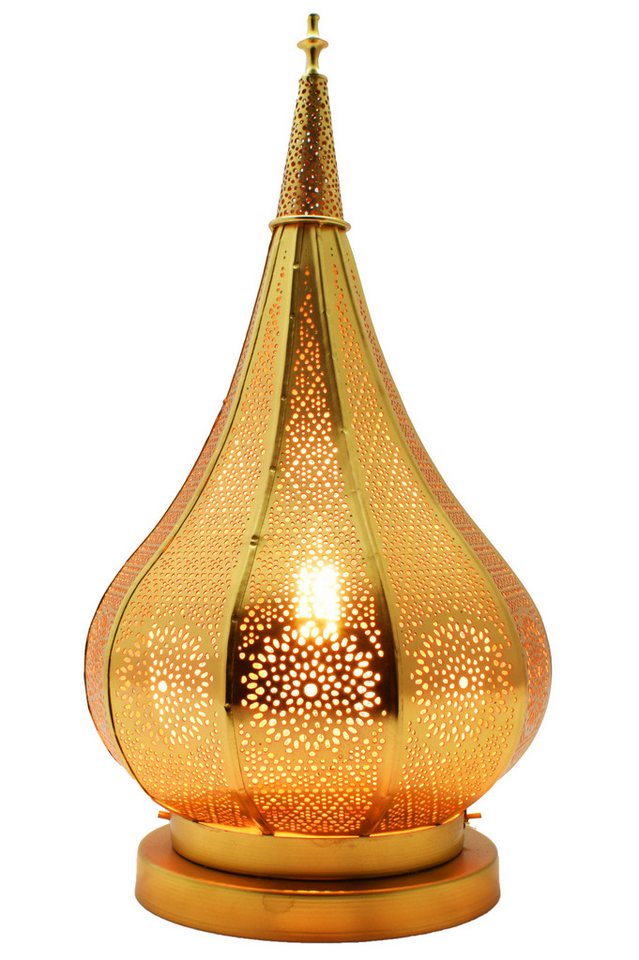 Marrakesch Orient & Mediterran Interior Tischleuchte Kais Tischlampe 38 cm gefertigt aus Eisen, Gold, E27, mit Schalter Bild 5