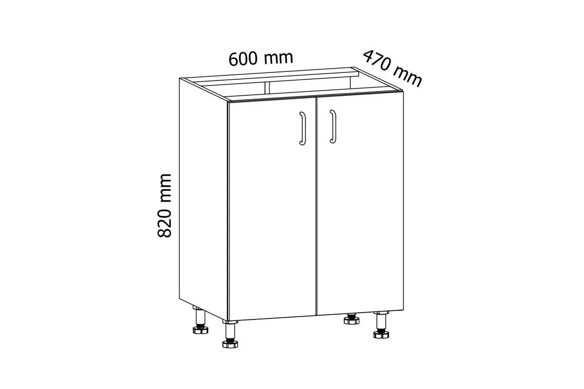 ROYAL24_MARKT Unterschrank - Praktischer Unterschrank für zusätzliche Aufbewahrung (Unterschrank, 1-St., Velmora D60) Beste Güte - Innovativ - Modern. Bild 4