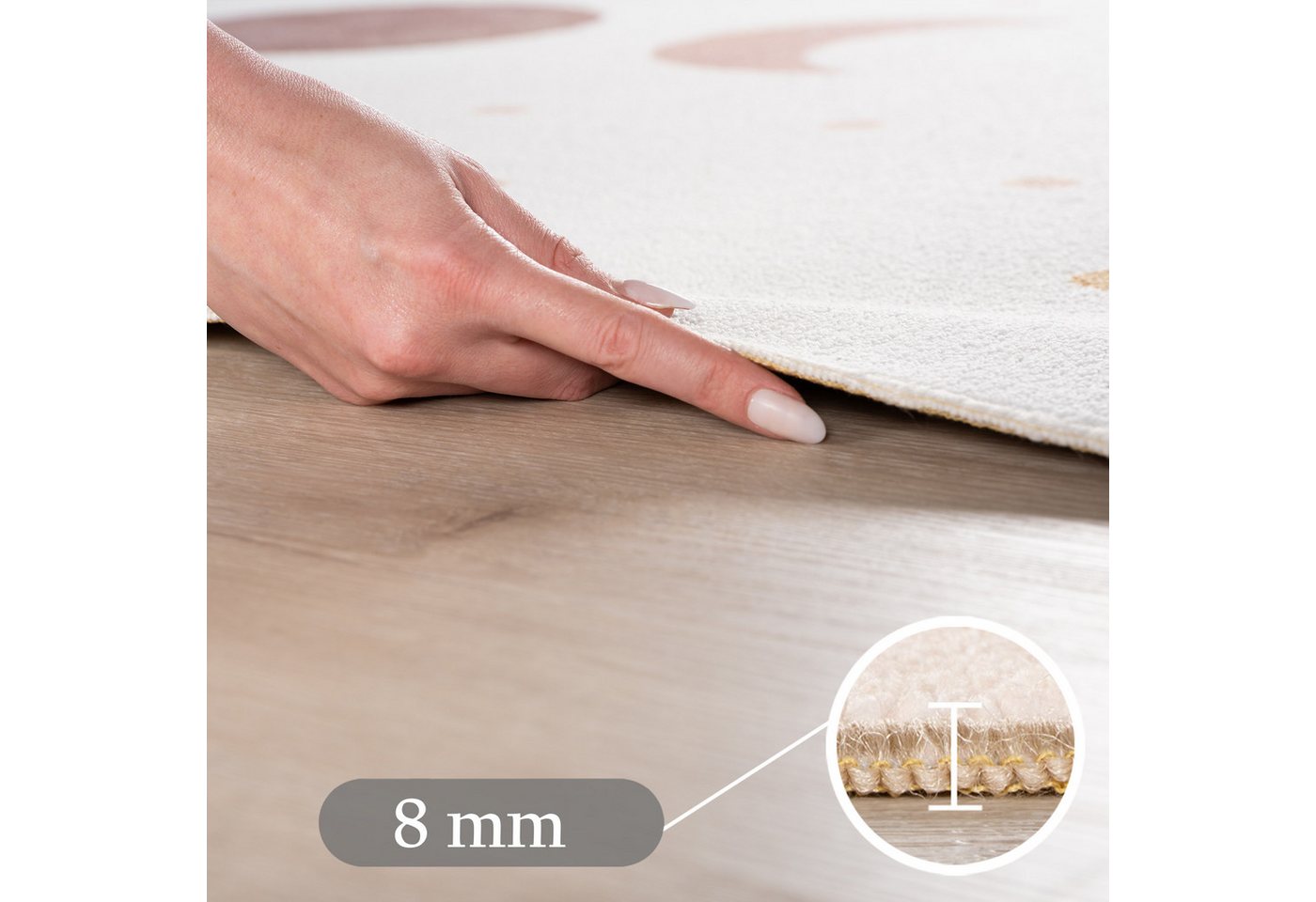Teppium Teppich Boho Mondphasen, Rechteckig, Höhe: 5 mm, Teppich Kinderzimmer Bild 5