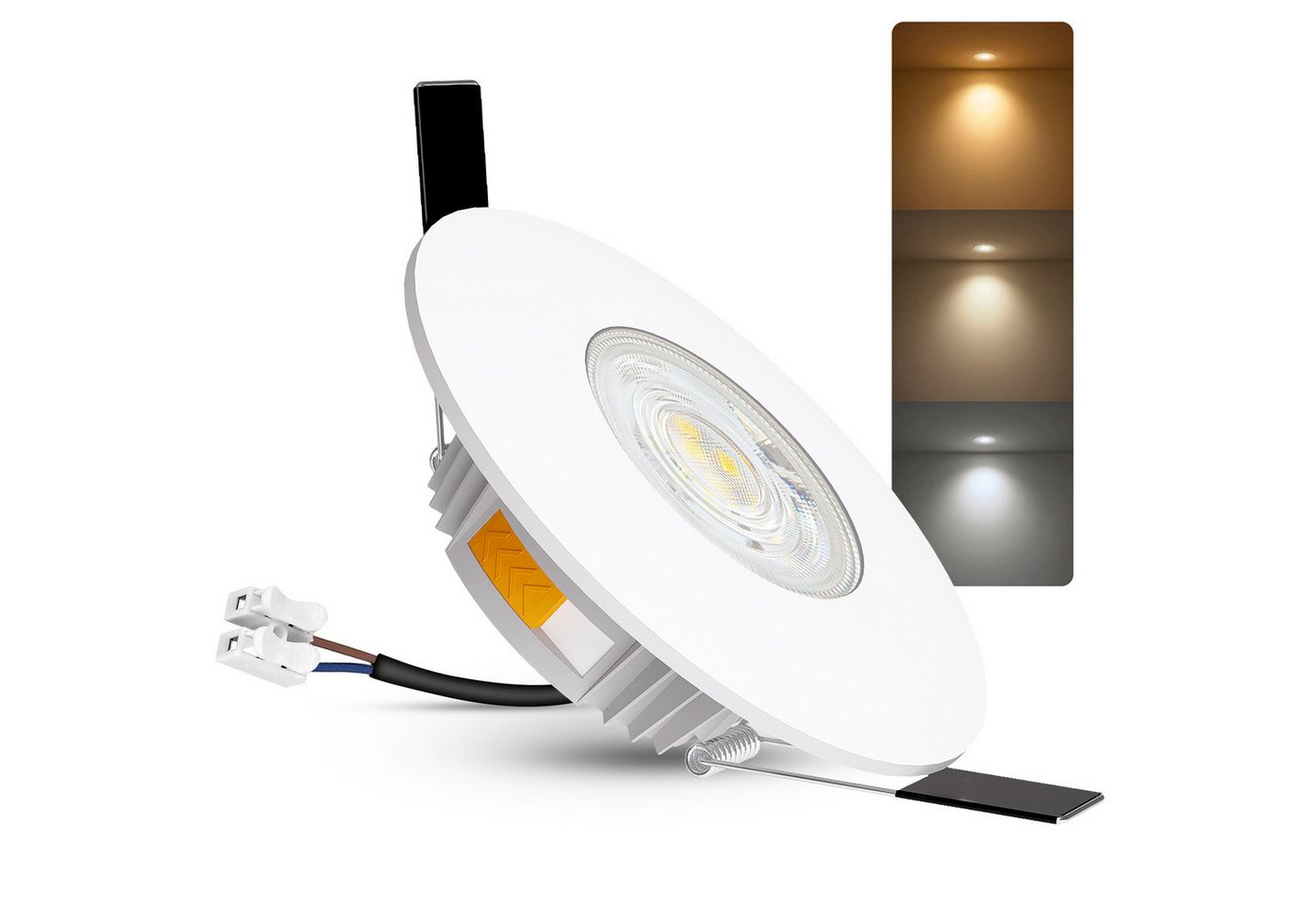 linovum LED Außen-Deckenleuchte CERBUS Einbauspot Bad IP65 einstellbare Lichtfarben warm neutral kalt, Neutralweiß, Warmweiß, Tageslichtweiß Bild 3
