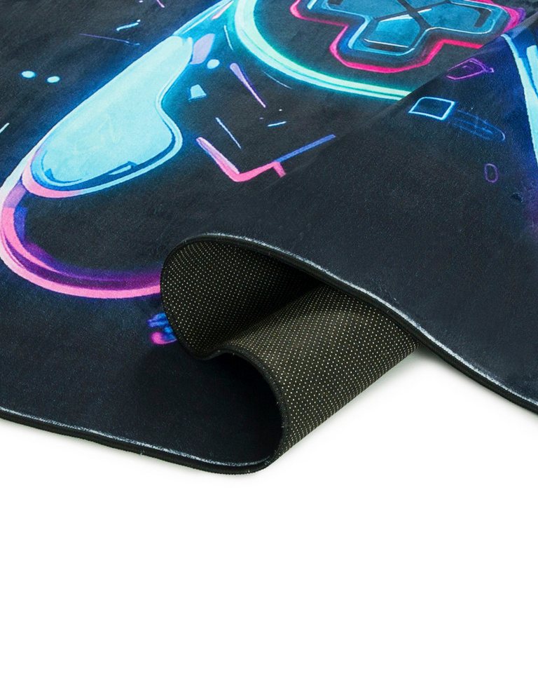 Mazovia Designteppich Jugendteppich Gaming Videospiel Schwarz Teenagerzimmer, Fußbodenheizung Bild 2