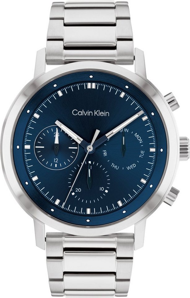 Calvin Klein Multifunktionsuhr GAUGE 25200063, Quarzuhr, Armbanduhr, Herrenuhr, Datum, Edelstahlarmband