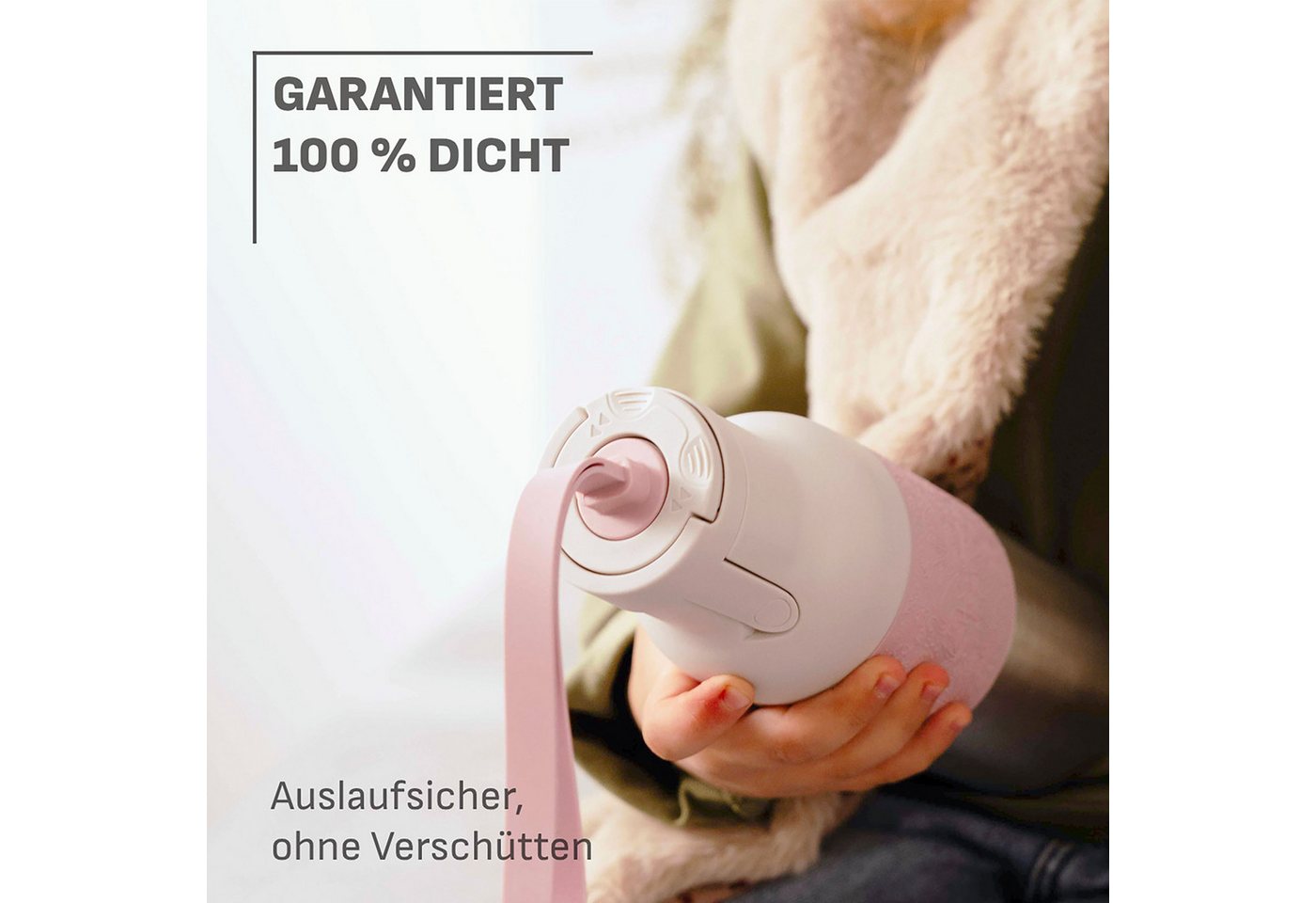Emsa Trinkflasche beYou Kids, einhändiges Öffnen, 100 % dicht, 0,5 Liter, Sieb, Mix & Match Bild 5