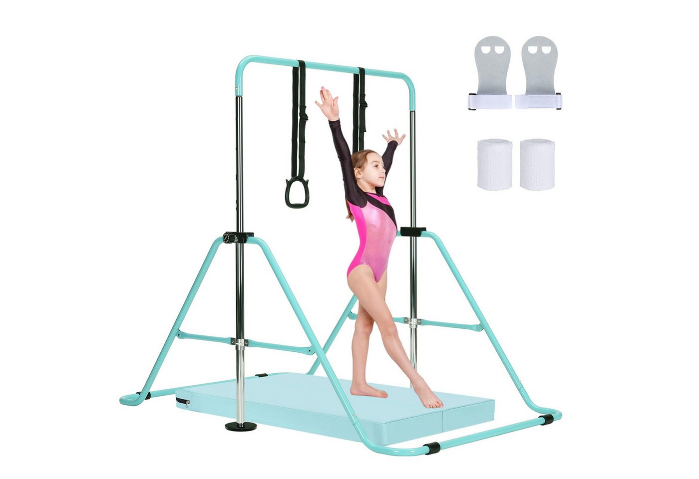 Youyijia Gymnastikstäbe Kinder Turnreck Reckstange mit Matte Bild 3