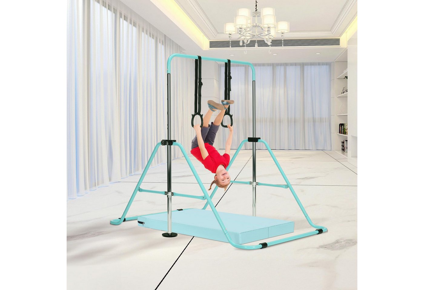 Youyijia Gymnastikstäbe Kinder Turnreck Reckstange mit Matte Bild 4