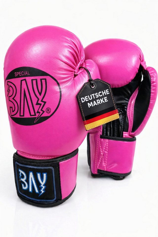 BAY-Sports Boxhandschuhe Future Box-Handschuhe pink schwarz rosa Boxen Kickboxen Damen Kinder (Paar), Damen, Frauen, Mädchen, Kunstleder, Klett, geformtes Schaumteil Bild 4