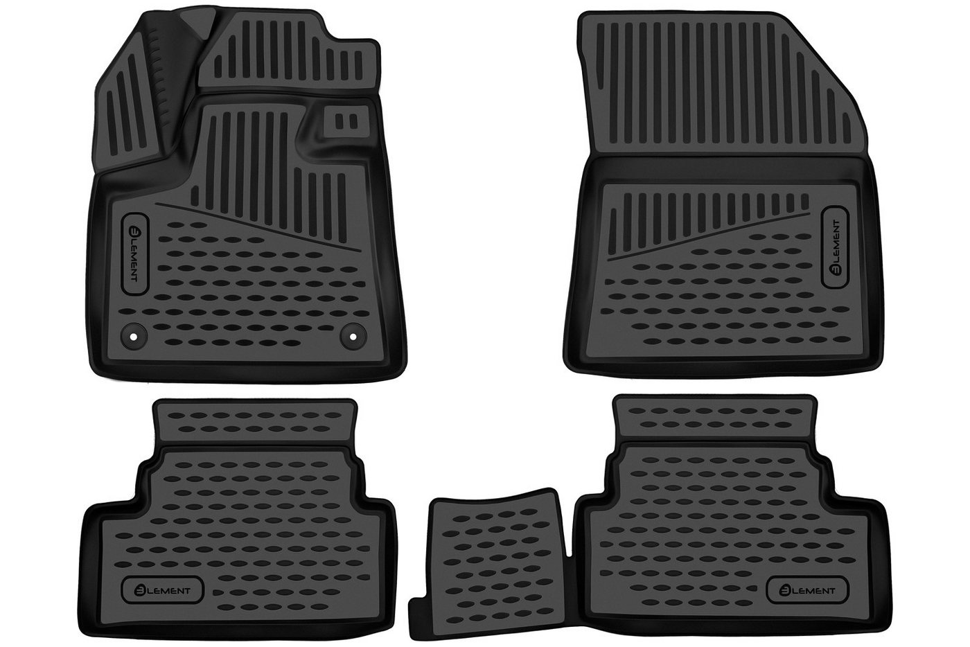 LEMENT Auto-Fußmatten 3D-Gummimatten passend für OPEL Grandland, ab 2017, SUV (4 St), für OPEL Grandland Pkw, Passgenau Bild 2