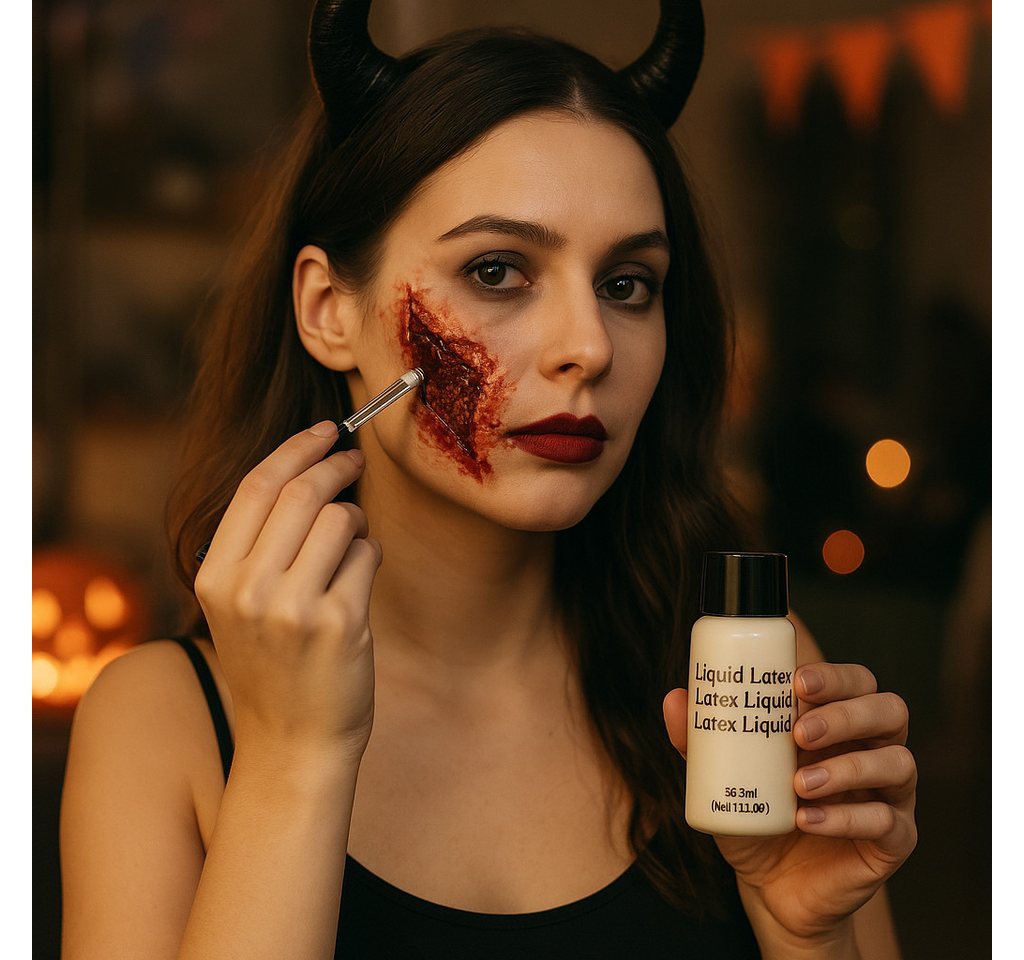 Smiffys Theaterschminke Liquid Latex 28,3 ml Spezialeffekte Make-up für Halloween & Theater, Realistisch, kreativ, vielseitig Bild 2