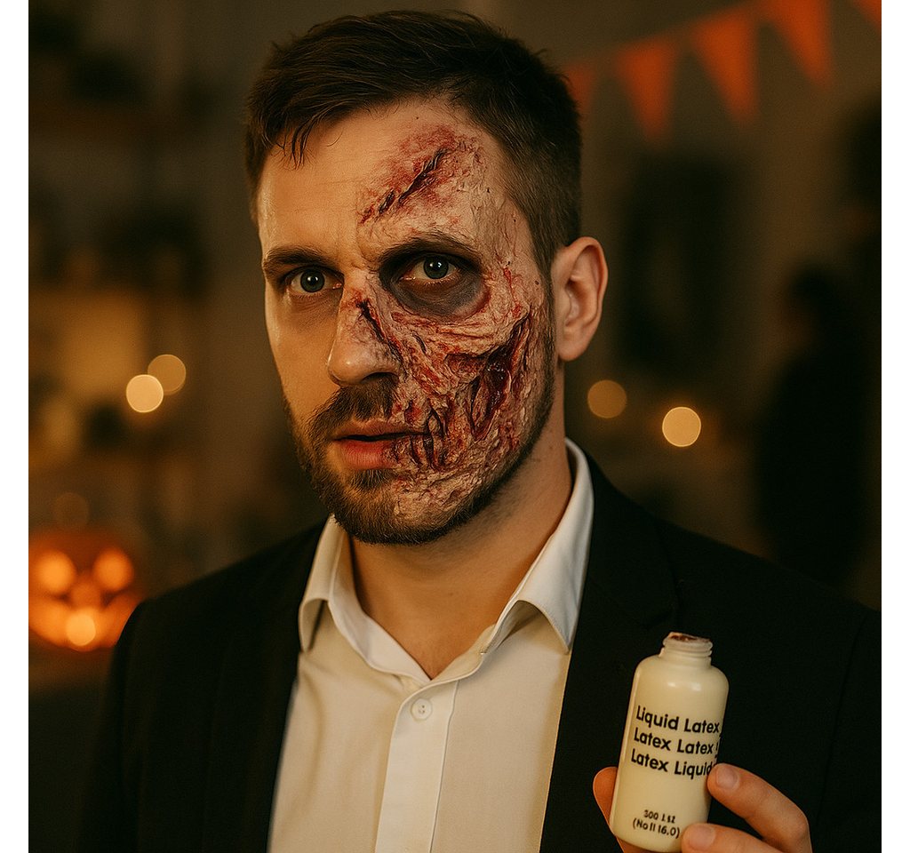 Smiffys Theaterschminke Liquid Latex 28,3 ml Spezialeffekte Make-up für Halloween & Theater, Realistisch, kreativ, vielseitig Bild 5