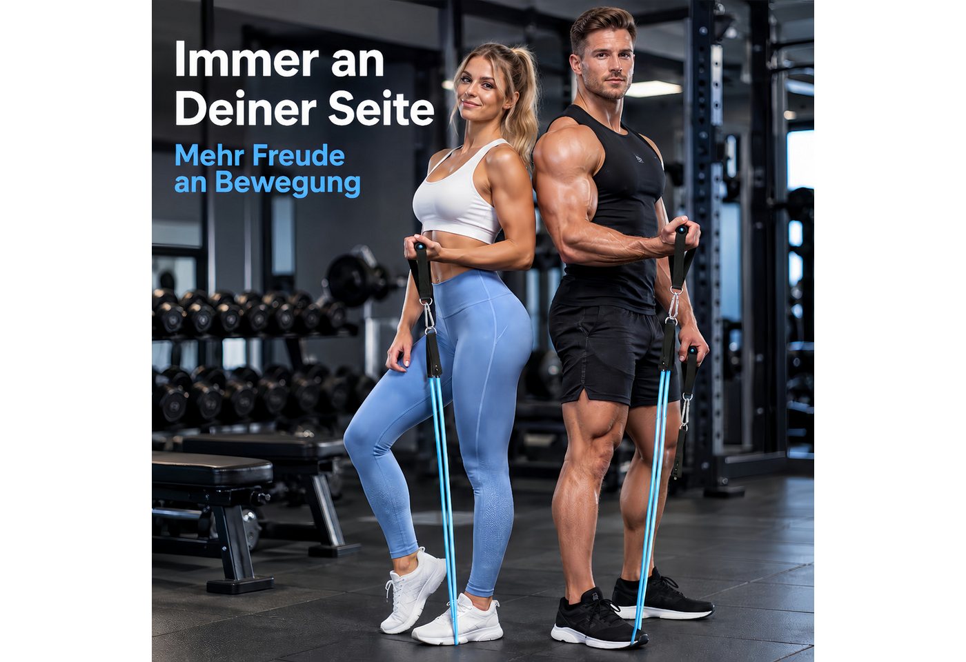 Forrlite Trainingsbänder Resistance Bands Widerstandsbänder Set, 5 Fitnessbänder Expander Tube, Bands Fitnessband mit Griff Knöchelriemen Türankerbefestigung Bild 3