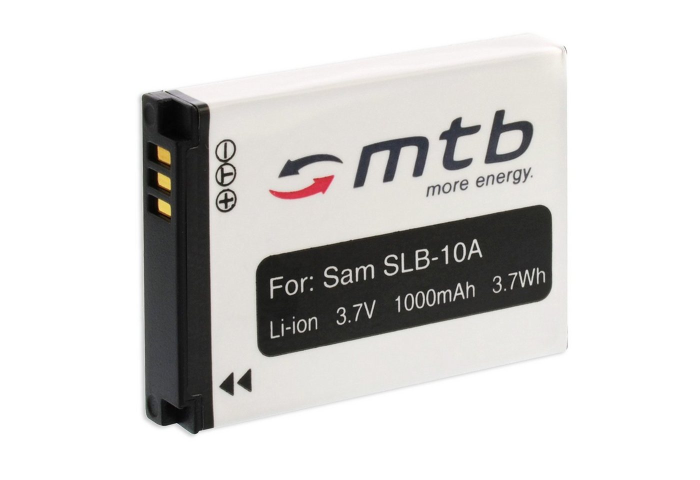 mtb more energy Akku für Samsung SLB-10A (kompatibel mit BenQ DLI-301, JVC BN-VH105) Kamera-Akku kompatibel mit Akku-Typ Samsung SLB-10A 1000 mAh (3,7 V) Bild 2