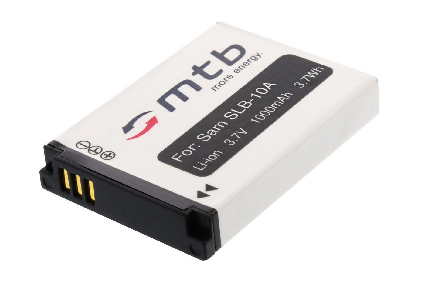 mtb more energy Akku für Samsung SLB-10A (kompatibel mit BenQ DLI-301, JVC BN-VH105) Kamera-Akku kompatibel mit Akku-Typ Samsung SLB-10A 1000 mAh (3,7 V) Bild 5