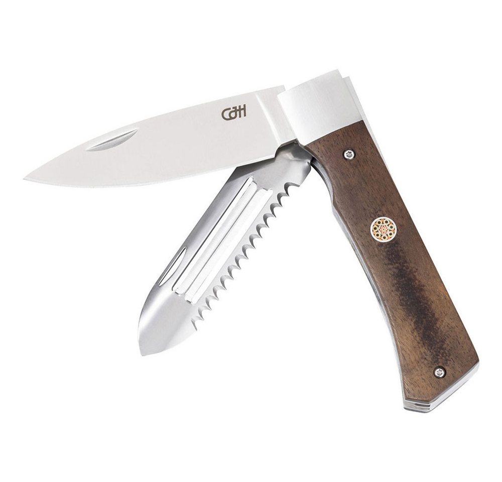 Herbertz Taschenmesser CJH Outdoor Kochmesser klappbar Walnussholz Outdoorküche Camping, für Outdoorküche, Camping, klappbare Klinge