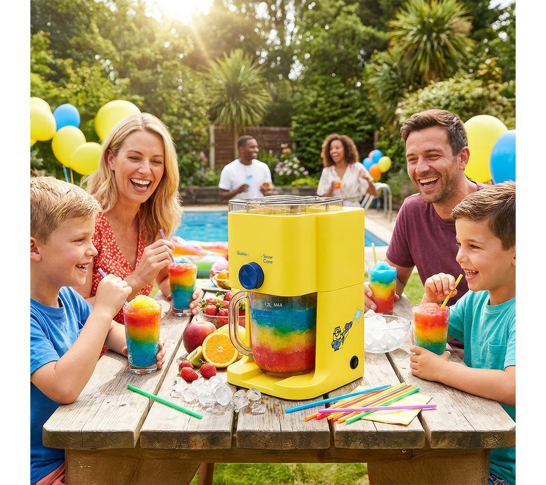 BerlingerHaus Slush-Eismaschine Minions Slush- & Eiscrusher 1,1 L, 1,1 l, 30 W, 30 W, 2 Konsistenzen, Gelb-Blau Bild 4