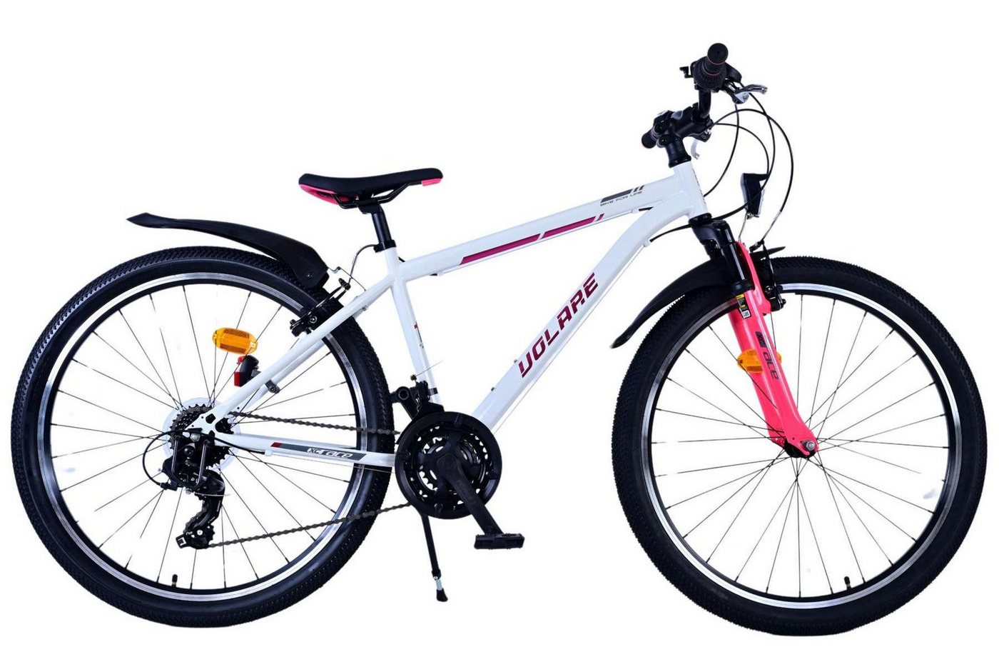 Volare Kinderfahrrad Volare XC Race Kinderfahrrad - 26 Zoll - 21 Gang - Weiß Pink - Mädchen, Alter: 9 - 12 Jahre, Rahmenhöhe: 41 cm, Reifen: Fat Tires Bild 3
