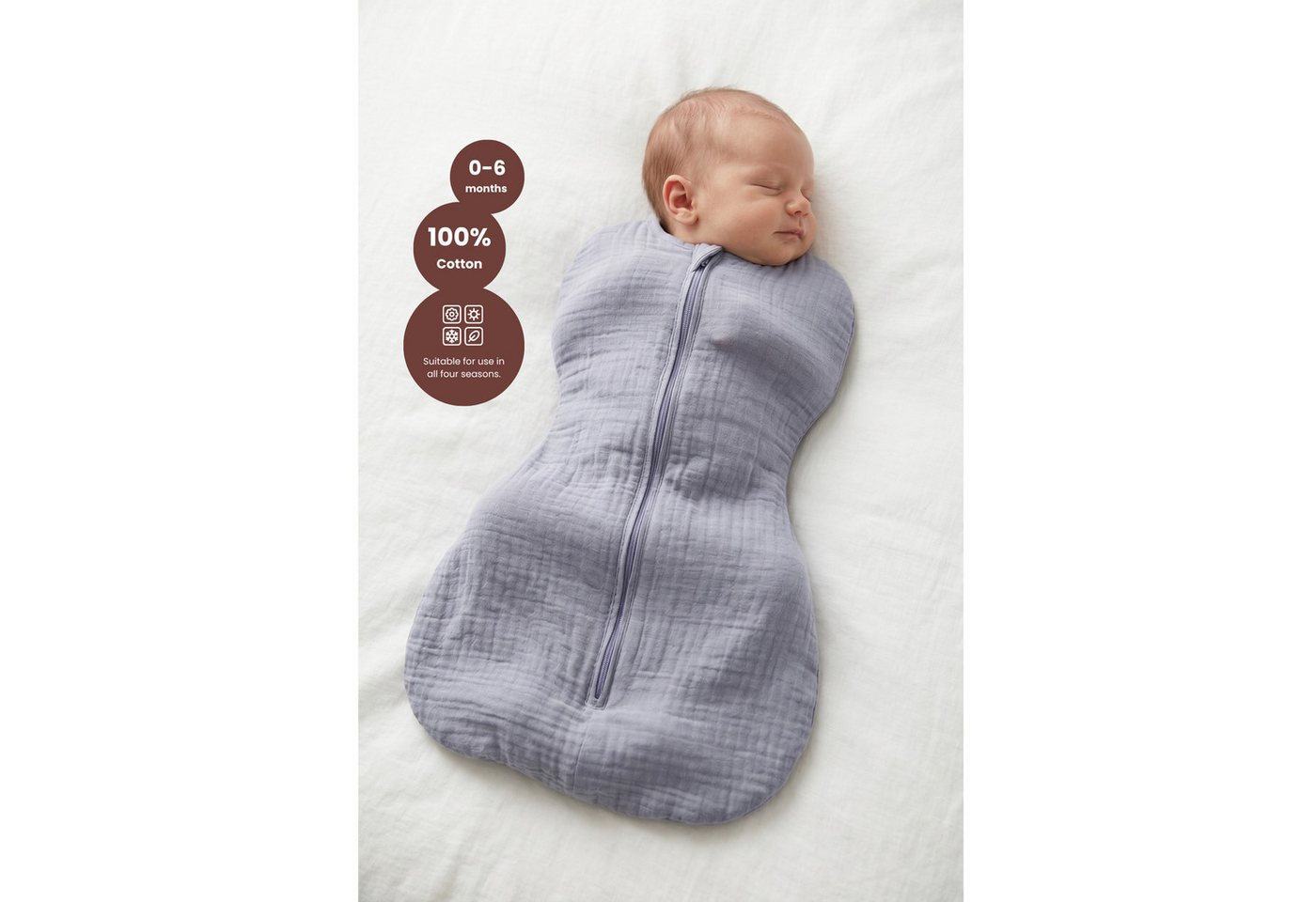 Bebekevi Babyschlafsack Baby Kokon Puckschlafsack Neugeborene 2,5–4 kg, Geschlossene Ärmel, OEKO TEX Standard 100 Bild 4