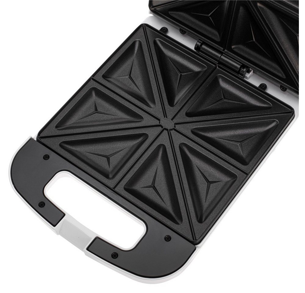 ADLER EUROPE Sandwichmaker AD 3055w, 2000 W, Thermostat, Kontrollleuchten, Antihaftbeschichtung