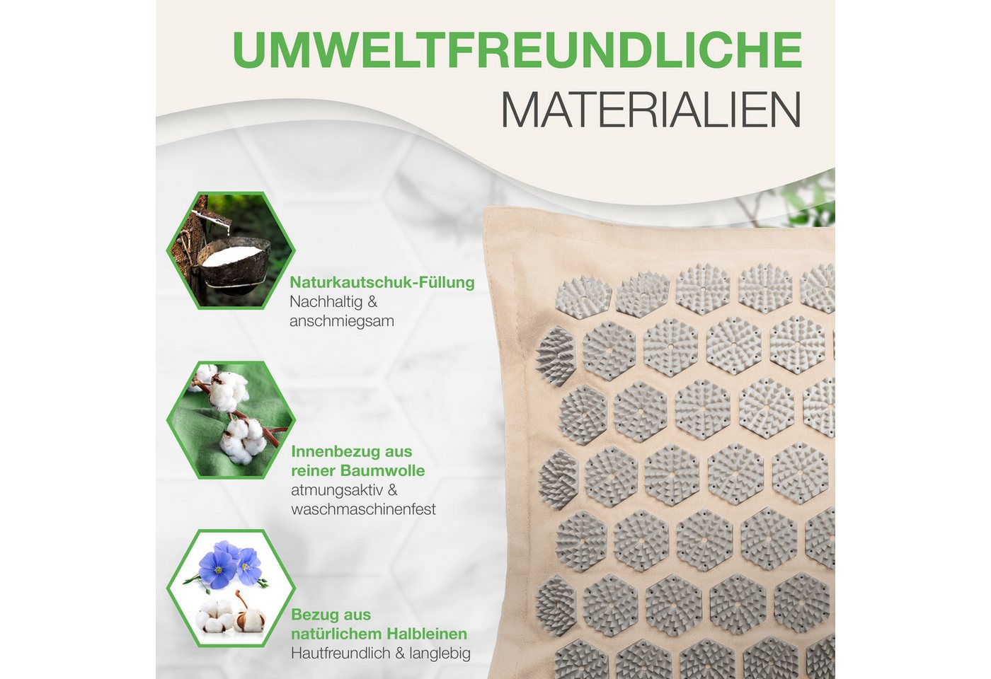 BACKLAxx® Akupressurmatte Akupressurkissen Nackenkissen für Nacken Schulter Rücken Beine (Akupressur, Kissen mit 3.168 Spitzen, inkl. Video Guide), für Verspannungen Nacken Rücken Beine & gegen Kopfschmerzen & Migräne Bild 5