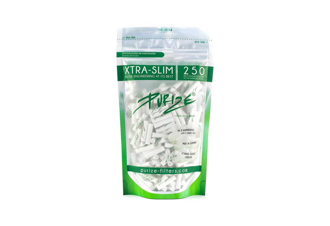 Purize Aktivkohlefilter PURIZE Aktivkohlefilter, Weiß, Extra Slim, Ø 5,9mm, 250 Stk.
