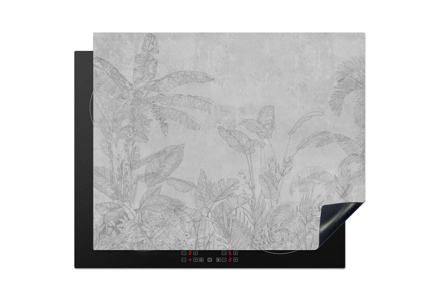 MuchoWow Herd-Abdeckplatte Beton - Muster - Grau, Vinyl, (1 tlg), Herdabdeckplatten für Ceranfeld, Induktionsschutz, 65x55 cm Bild 5