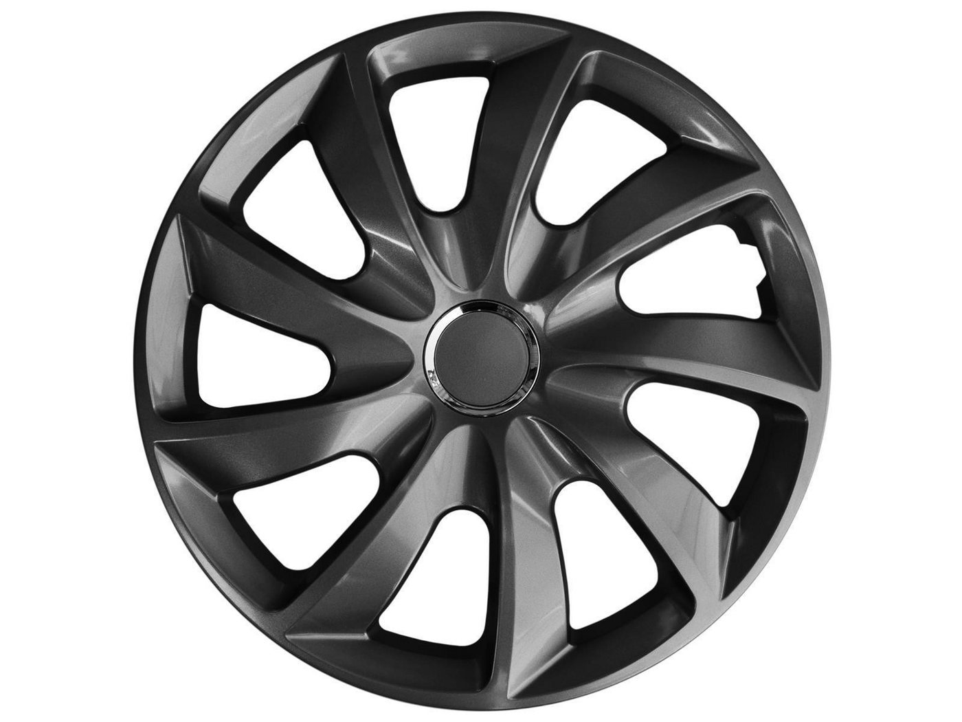 NRM Radkappe STIG 16 Zoll in Graphite, 16 in Zoll, (4-St) Radzierblenden für Stahlfelgen Radkappen Satz 4er Set 16