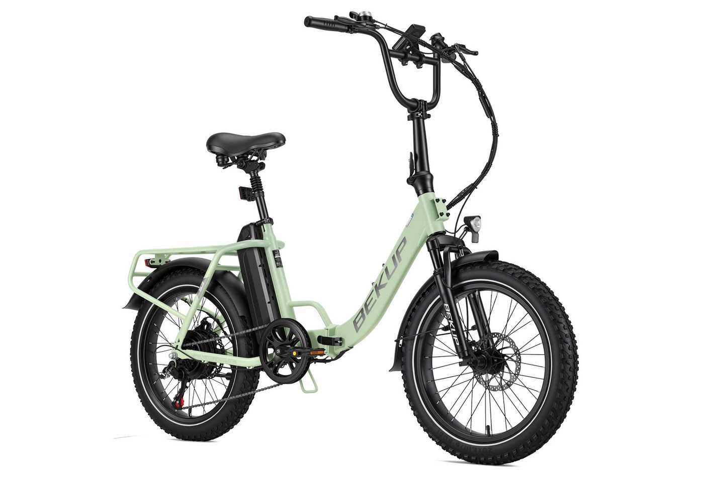 BEKUP E-Bike Klapprad S3 20 Zoll Fully Klapprad E‑Faltrad für Damen Herren, 720Wh, 60Nm, 7 Gang Shimano, Kettenschaltung, Heckmotor, 720 Wh, Elektrofahrrad Tiefeinsteiger mit Shimano 7-Gang und Heckmotor Bild 2