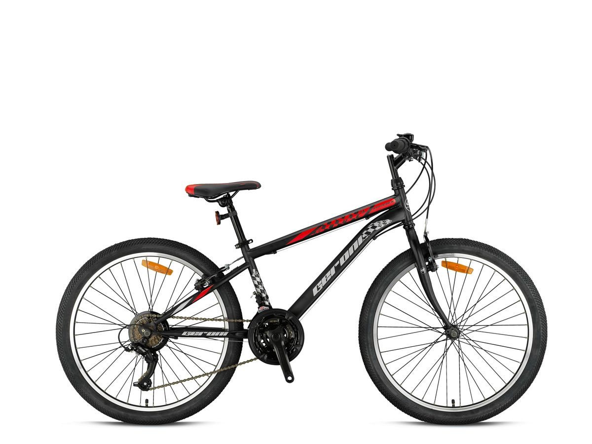 T&Y Trade Kinderfahrrad 24 Zoll Kinder Jugend Fahrrad MTB Mountainbike Rad Bike GRN26-032 Rot, 21 Gang Microshift, Kettenschaltung, 21 Gang, Seitenständer