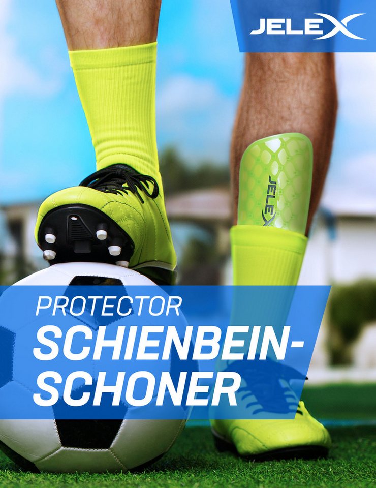 JELEX Fußball Schienbeinschoner "Protector" Herren Schienbeinschoner, Hartschalenschild mit EVA-Polsterung Bild 3