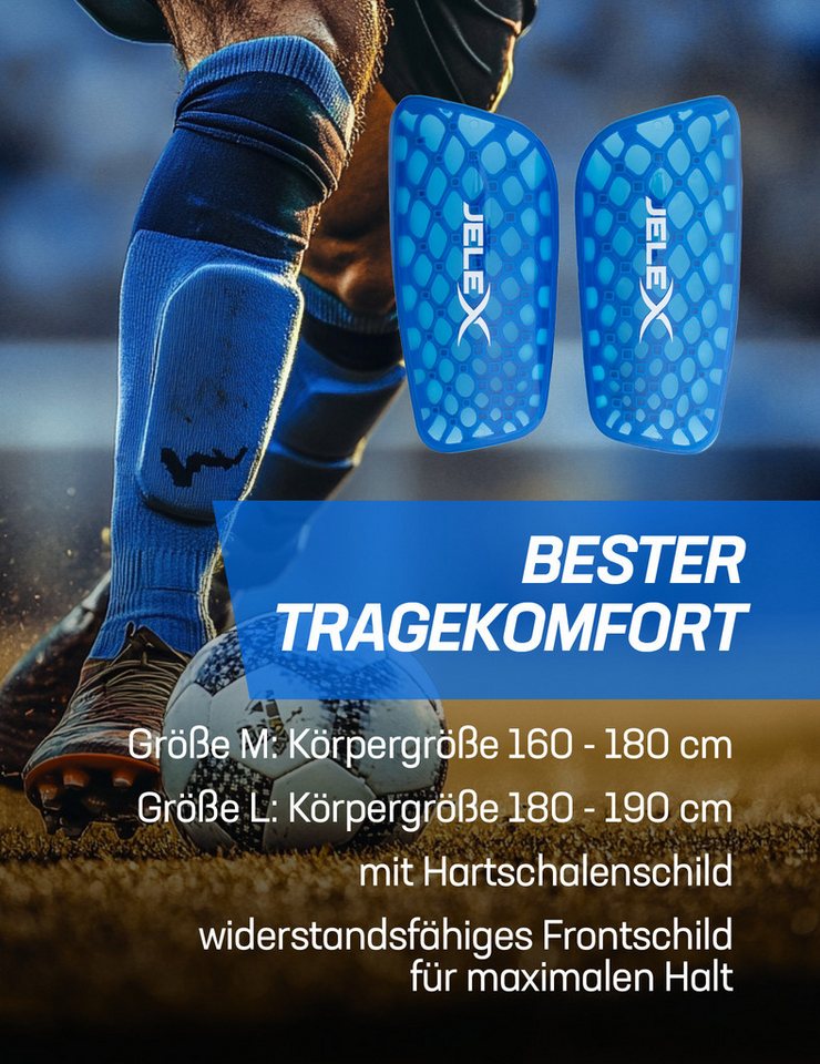 JELEX Fußball Schienbeinschoner "Protector" Herren Schienbeinschoner, Hartschalenschild mit EVA-Polsterung Bild 4