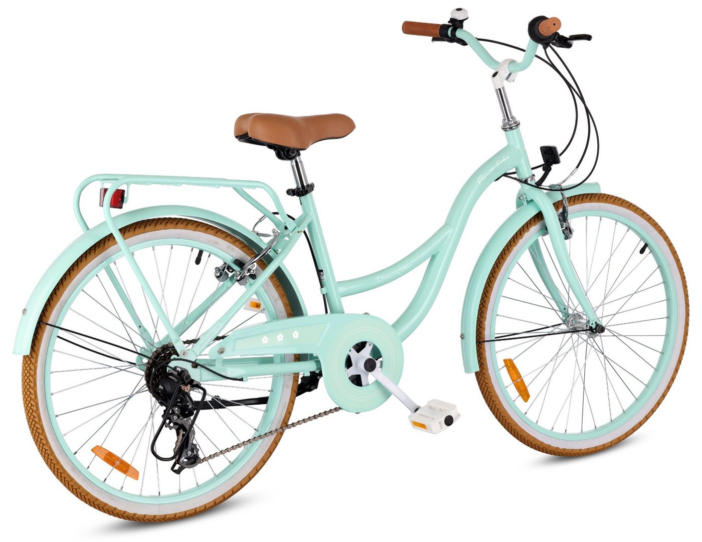 Sun Baby Kinderfahrrad SUN BABY Flower Retro 24 Zoll 7-Gang Shimano - Mint