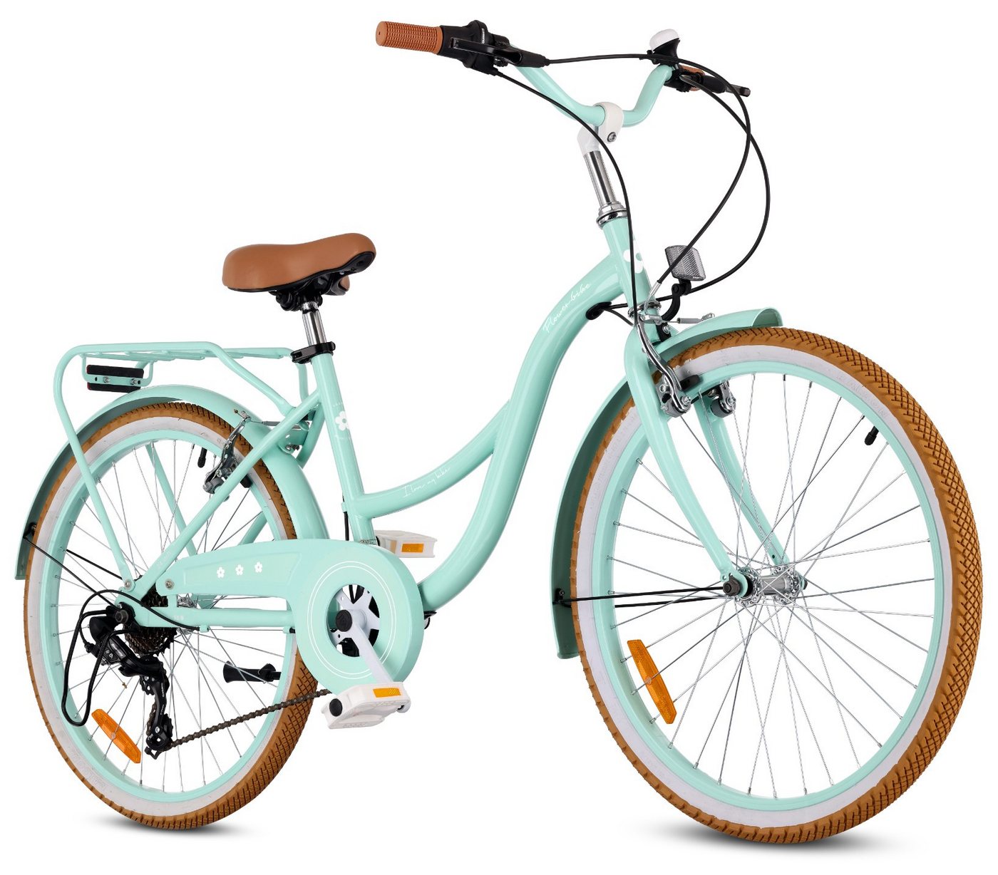 Sun Baby Kinderfahrrad SUN BABY Flower Retro 24 Zoll 7-Gang Shimano - Mint Bild 4
