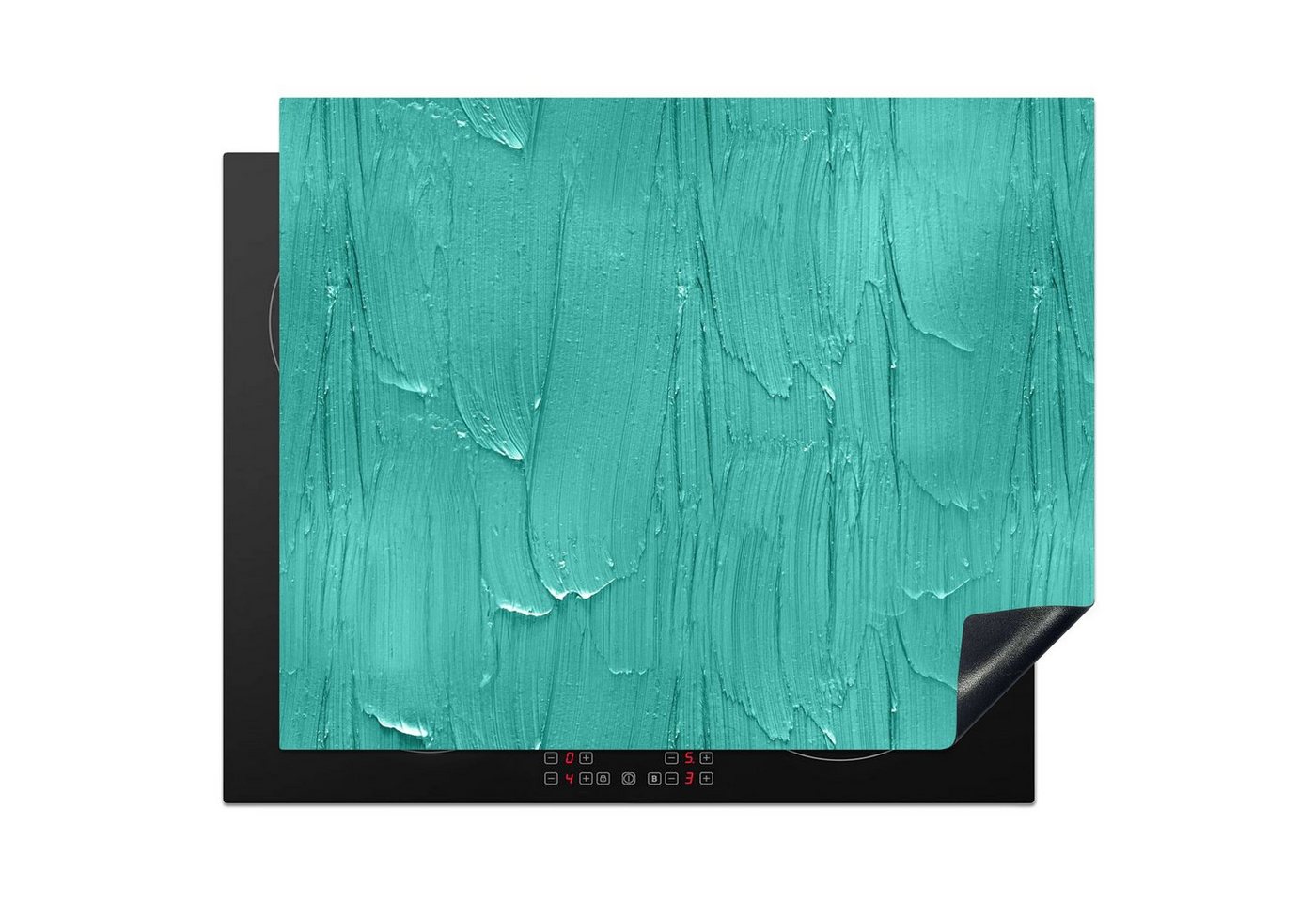 MuchoWow Herd-Abdeckplatte Farbe - Muster - Türkis, Vinyl, (1 tlg), Abdeckung Induktionskochfeld Schutzmatte, Küche Deko, 65x52 cm Bild 2