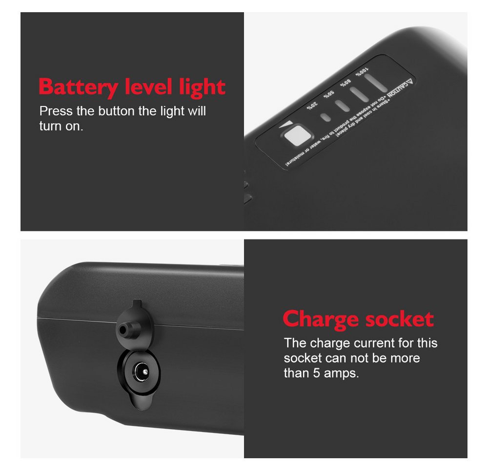 YOSE POWER Ansmann Akku 36V 10,4Ah für Fahrradakku MIFA Ladegerät ohne Einschub E-Bike Akku 10400 mAh Bild 3