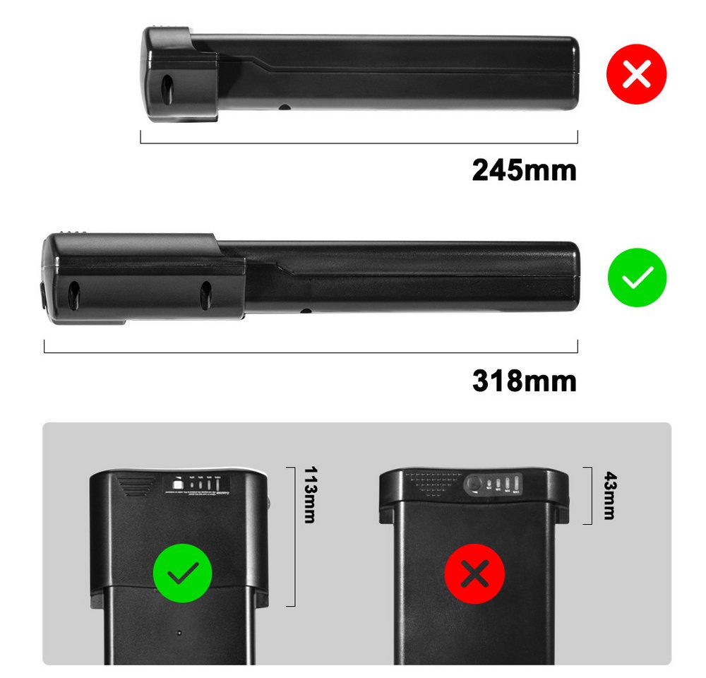 YOSE POWER Ansmann Akku 36V 10,4Ah für Fahrradakku MIFA Ladegerät ohne Einschub E-Bike Akku 10400 mAh Bild 5