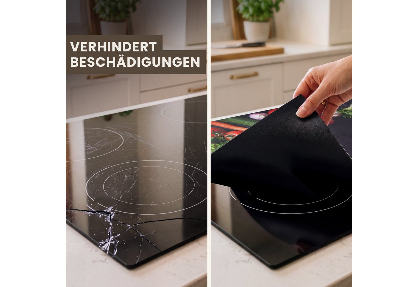 MuchoWow Herd-Abdeckplatte Gemüse - Kräuter - Gewürze - Schwarz - Rustikal - Küche, Vinyl, (1 tlg), Ceranfeldabdeckung Küche, Herdabdeckplatte Einteilig, 60x52 cm Bild 4