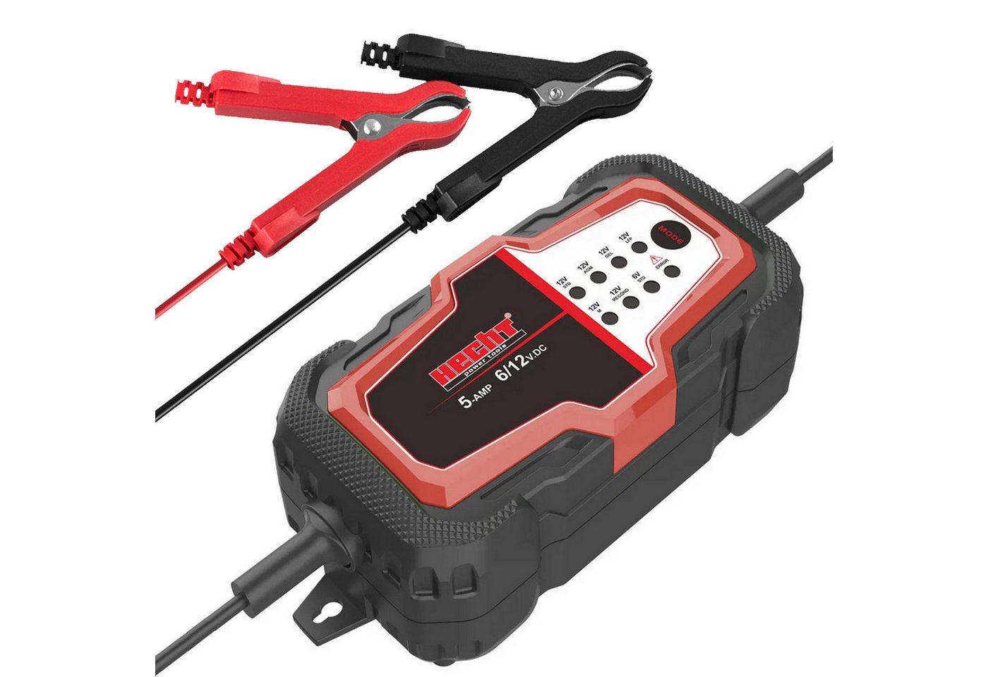 Hecht 2019 Erhaltungsladegerät 6 V / 12 V für AGM GEL LiFePO4 Batterie-Ladegerät (5000 mA, vollautomatisch, IP65, Ladeerhaltung, Batteriepflege) Bild 2