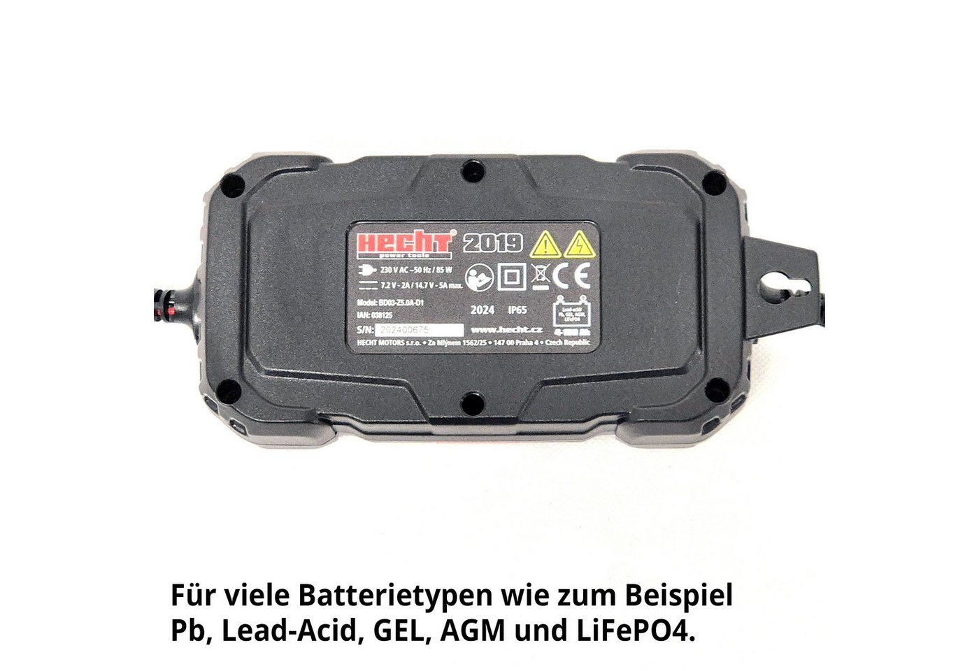 Hecht 2019 Erhaltungsladegerät 6 V / 12 V für AGM GEL LiFePO4 Batterie-Ladegerät (5000 mA, vollautomatisch, IP65, Ladeerhaltung, Batteriepflege) Bild 4