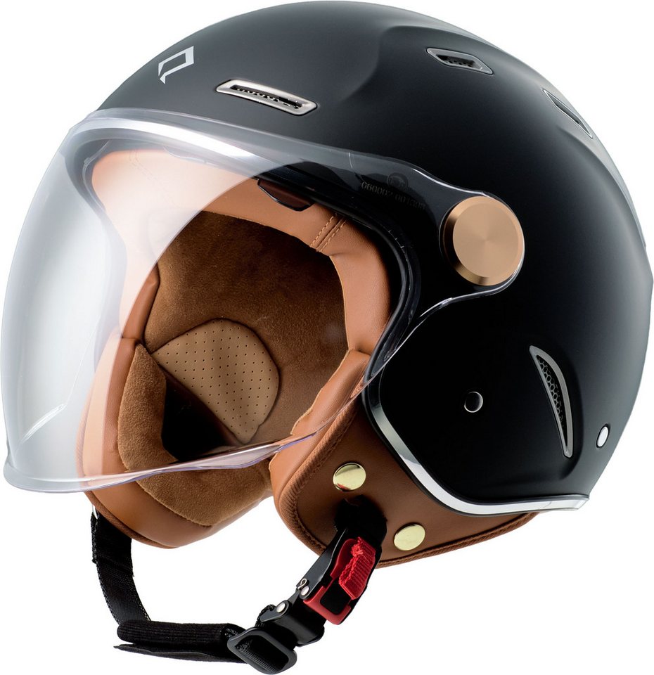 Burnout Motorradhelm Jethelm Retro Look, Sonnenvisier Klarsichtvisier, ECE 22.10 Bild 5