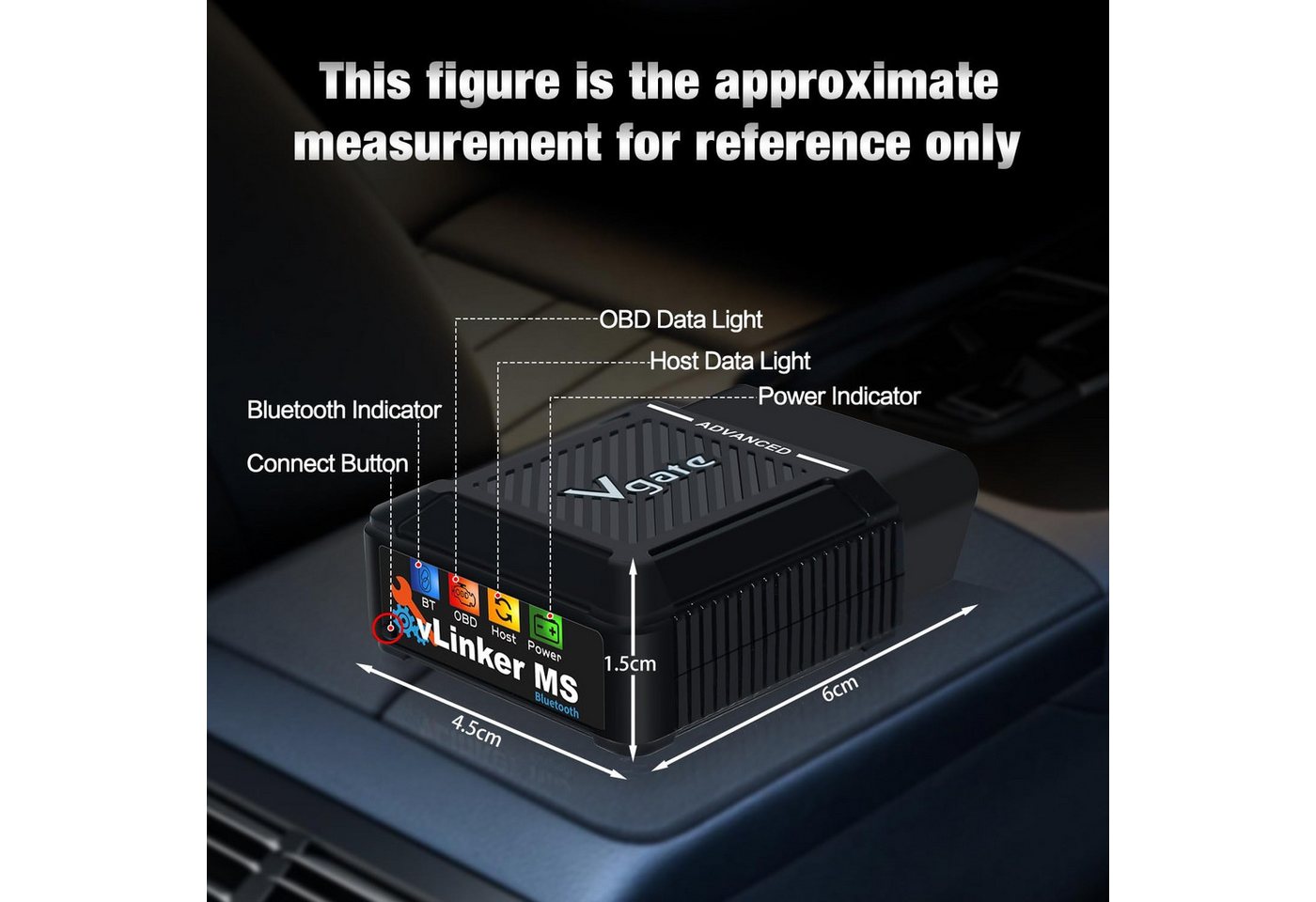 Vgate OBD2-Diagnosegerät Vgate vLinker MS Bluetooth MFI OBD2 Diagnosegerät Fehlercodeleser Bild 4