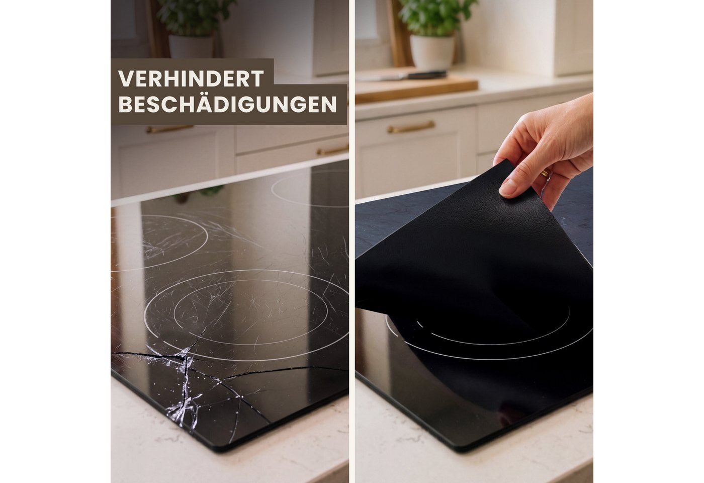 MuchoWow Herd-Abdeckplatte Induktionsschutz - Beton - Grau - Zement - Abdeckplatte Induktion, Vinyl, (1 tlg), Ceranfeldabdeckung Küche, Herdabdeckplatte Einteilig, 59x51 cm Bild 5