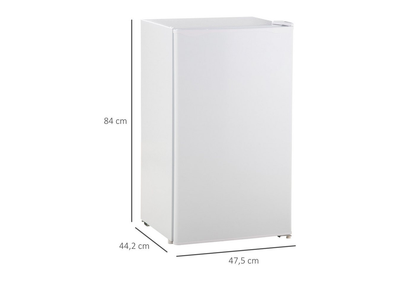 HOMCOM Table Top Kühlschrank HOMCOM 800-129V90WT, 84 cm hoch, 47.5 cm breit, für Camping, Büro, Schlafzimmer, Weiß Bild 2