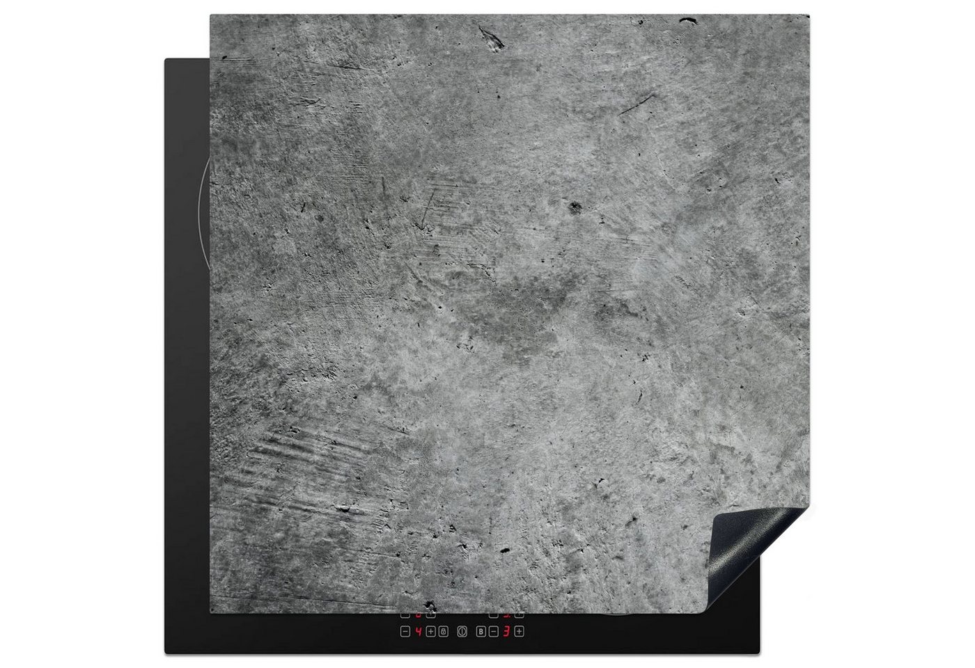 MuchoWow Herd-Abdeckplatte Beton - Schiefer - Grau -Betonstruktur, Vinyl, (1 tlg), Küche Herdabdeckung Ceranfeld Induktionsfeld Vinyl, 60x60 cm Bild 3