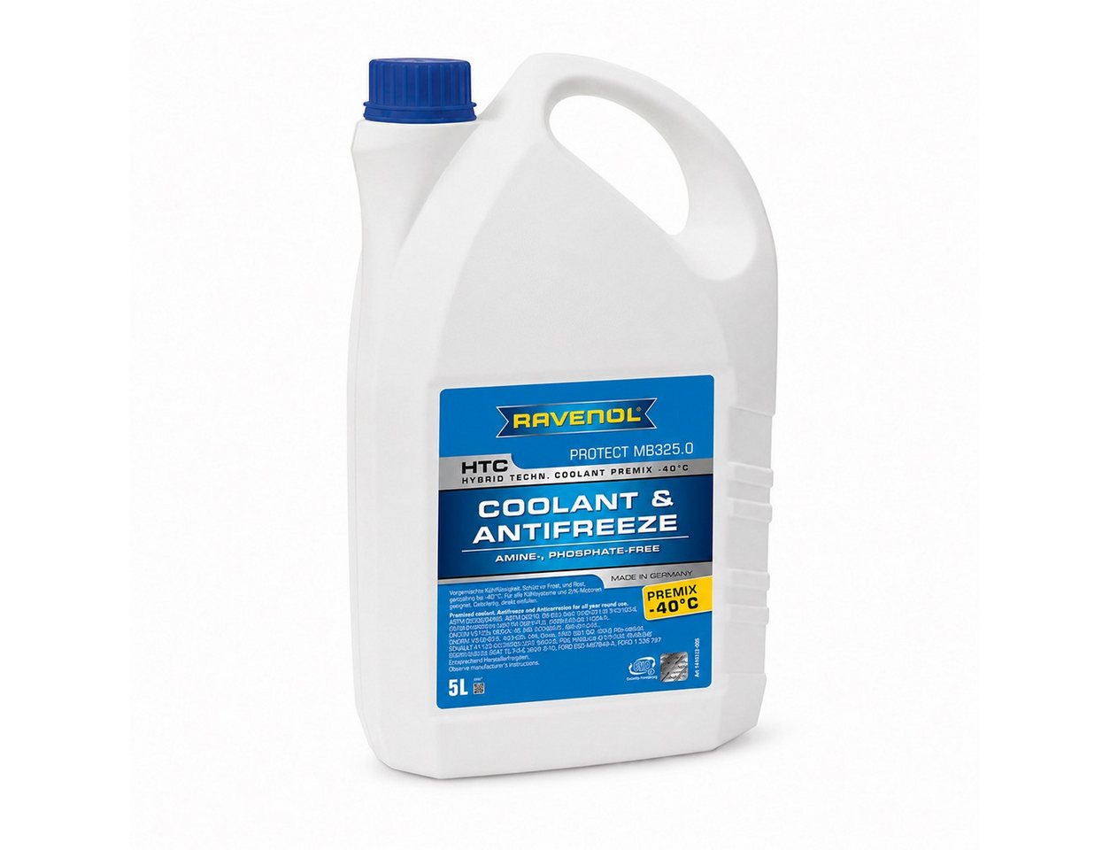 Ravenol Kühlerfrostschutz HTC Premix -40°C Protect MB 325.0 Kühlmittel Fertigmischung Blau, 5 l, 5L Kühlmittel Premix – MB 325.0 – Frostschutz bis -40 °C Bild 5