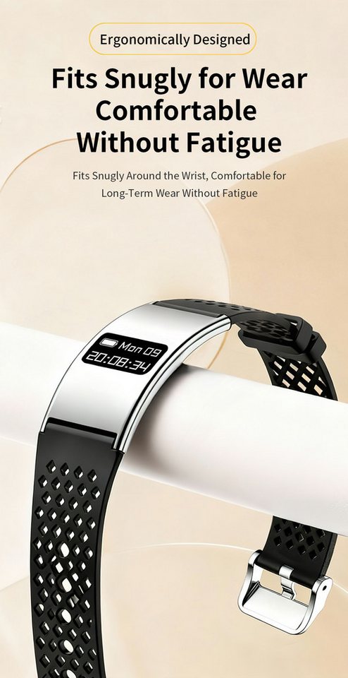 Zevelora Fitness-Tracker Armband mit HRV, Schlafmonitor & Bluetooth 5.3, Damen Aktivitätstracker 10 ATM mit Multi-Sport-Modus Bild 4